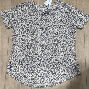 Z Supply Animal Print leopard  Top in Cream and Black L
